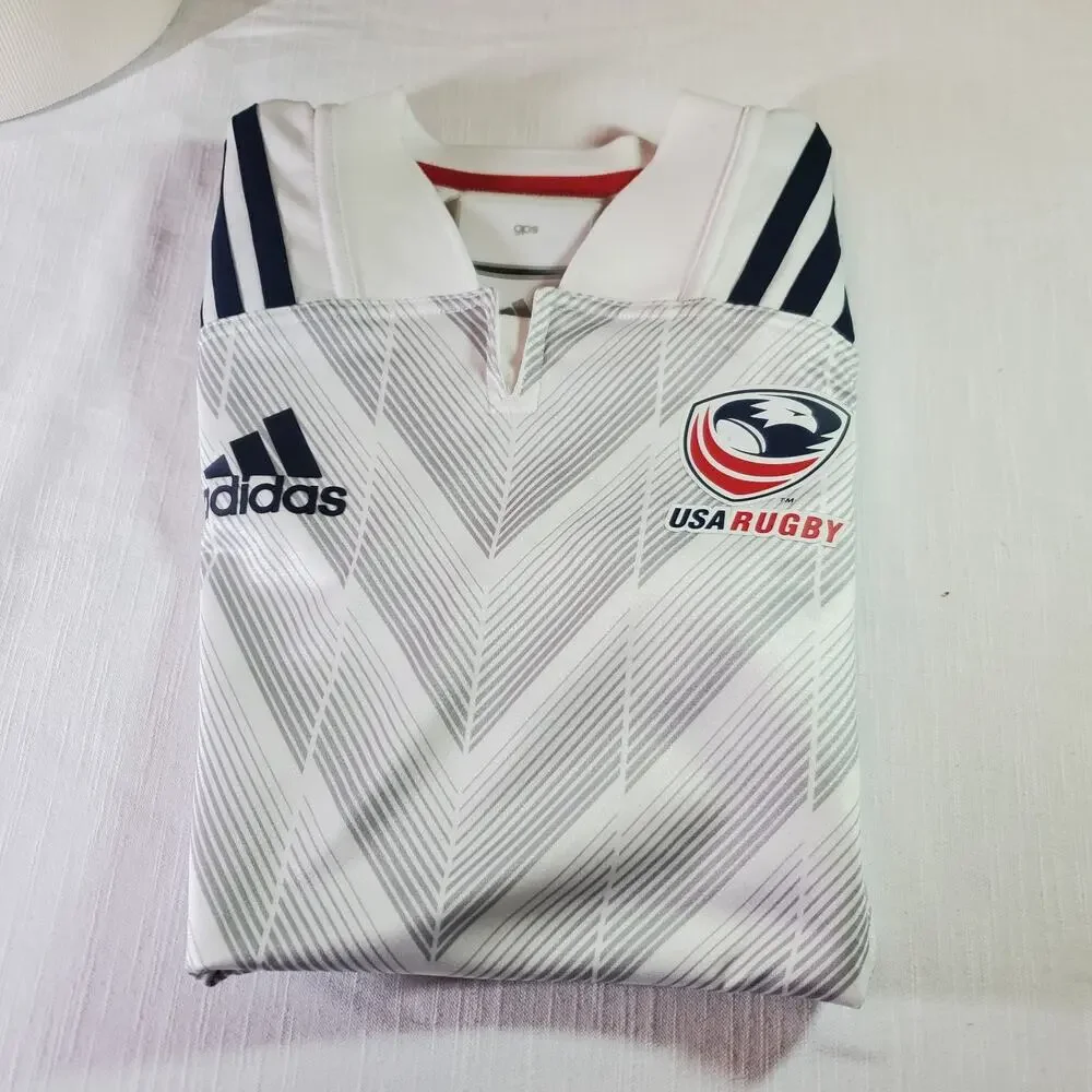 Adidas USA Rugby Jersey Size 9 (S-M) Match Shirt Men's Athletic Training